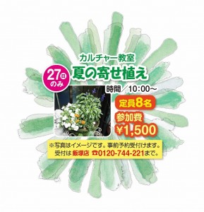 夏の寄せ植え　カルチャー教室　グランド工房　飯塚店　夏祭り　