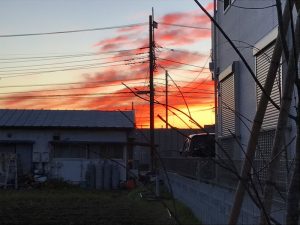 横浜北店　夕日